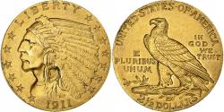 Us Coins - United States, $2.50, Quarter Eagle, Indian Head, 1911, Philadelphia, Gold