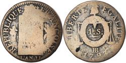 World Coins - Coin, France, Sol aux balances françoise, 1793 - AN II, Strasbourg,