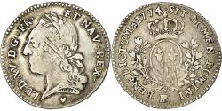 World Coins - Coin, France, Louis XV, 1/5 Écu à la vieille tête, 24 Sols, 1/5 ECU, 1774