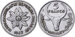 World Coins - Madagascar, 5 Francs, Ariary, 1967, Paris, Stainless Steel, , KM:10
