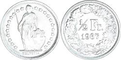 World Coins - Coin, Switzerland, 1/2 Franc, 1967, Bern, , Silver, KM:23