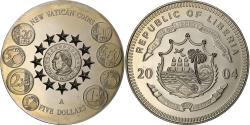 World Coins - Liberia, 5 Dollars, New Vatican coins, 2004, Copper-nickel,