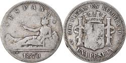 World Coins - Coin, Spain, Provisional Government, Peseta, 1870, Madrid, , Silver
