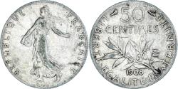 World Coins - Coin, France, Semeuse, 50 Centimes, 1908, Paris, , Silver, KM:854