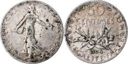 World Coins - France, 50 Centimes, Semeuse, 1904, Paris, Silver, , Gadoury:420, Le