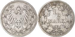World Coins - Coin, GERMANY - EMPIRE, 1/2 Mark, 1905, Stuttgart, , Silver, KM:17