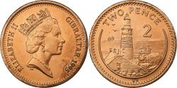 World Coins - Gibraltar, Elizabeth II, 2 Pence, 1995, Pobjoy Mint, Bronze,