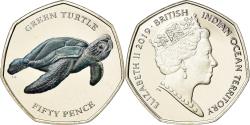 World Coins - Coin, British Indian Ocean, 50 Pence, 2019, Tortues - Tortue verte,