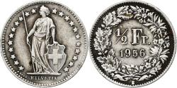World Coins - Switzerland, 1/2 Franc, 1956, Bern, Silver, , KM:23