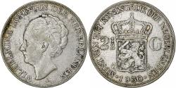 World Coins - Netherlands, Wilhelmina I, 2-1/2 Gulden, 1930, Utrecht, Silver,