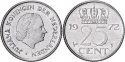 World Coins - Netherlands, Juliana, 25 Cents, 1972, Nickel, , KM:183