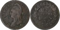 World Coins - France, Decime, Dupré, AN 8, Bordeaux, Copper, , Gadoury:187a
