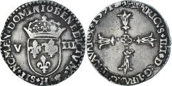 World Coins - Coin, France, Henri IV, 1/8e écu aux bras fleuronnés, 1591, La Rochelle
