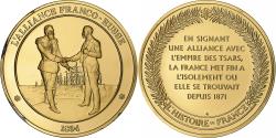 World Coins - France, Medal, Alliance Franco-Russe, Gold plated silver, L'Histoire de France
