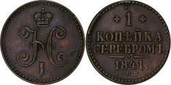 World Coins - Russia, Nicholas I, Kopek, 1841, Saint Petersburg, Copper, , KM:144.1