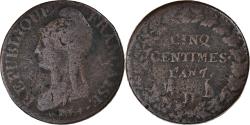 World Coins - Coin, France, Dupré, 5 Centimes, 1798, Lyon, , Bronze, KM:640.5