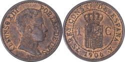 World Coins - Coin, Spain, Alfonso XIII, Centimo, 1906, Madrid, , Bronze, KM:726
