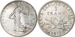 World Coins - France, Semeuse, Franc, 1916, Paris, , Silver, KM:844.1, Gadoury:467