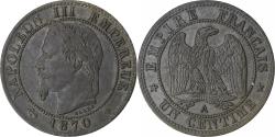 World Coins - France, Napoleon III, Centime, 1870, Paris, Bronze, , Gadoury:87