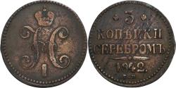 World Coins - Russia, Nicholas I, 3 Kopeks, 1842, Ekaterinbourg, Copper, , KM:146.1