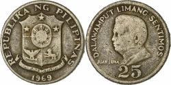 World Coins - Philippines, 25 Sentimos, 1969, Copper-Nickel-Zinc, , KM:199