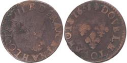 World Coins - Coin, France, Louis XIII, Double Tournois, 1638, La Rochelle, , Copper