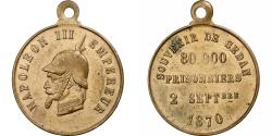 World Coins - France, Medal, Napoléon III, Souvenir de Sedan, 80000 Prisonniers, 1870, Brass