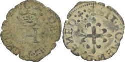 World Coins - Italy, Comté de Desana, Delfino Tizzone, Liard au H couronné, 1584-1587