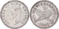World Coins - Coin, New Zealand, George VI, 3 Pence, 1940, British Royal Mint,