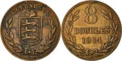 World Coins - Coin, Guernsey, 8 Doubles, 1914, Heaton, Birmingham, , Bronze, KM:14