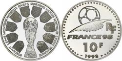 World Coins - France, 10 Francs, Coupe du monde 98, 1998, MDP, Proof, Silver,