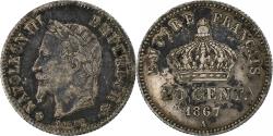 World Coins - France, Napoleon III, 20 Centimes, Napoléon III, 1867, Paris, Silver