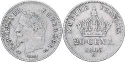 World Coins - France, Napoleon III, 20 Centimes, 1866, Bordeaux, , Silver, KM:814