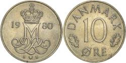 World Coins - Coin, Denmark, Margrethe II, 10 Öre, 1980, Copenhagen,
