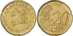 World Coins - Monaco, Rainier III, 20 Euro Cent, 2001, Paris, , Brass, Gadoury:MC176