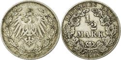 World Coins - Coin, GERMANY - EMPIRE, 1/2 Mark, 1911, Munich, , Silver, KM:17