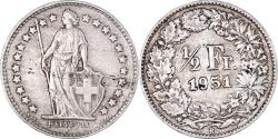 World Coins - Coin, Switzerland, 1/2 Franc, 1951, Bern, , Silver, KM:23