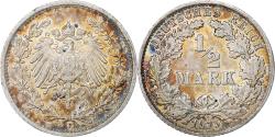 World Coins - Germany, Wilhelm II, 1/2 Mark, 1915, Stuttgart, Silver,