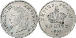 World Coins - France, Napoleon III, 20 Centimes, 1867, Paris, Silver, , Gadoury:309