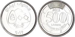 World Coins - Coin, Lebanon, 500 Livres, 2012, , Stainless steel clad iron, KM:39a