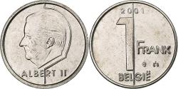 World Coins - Belgium, Albert II, Franc, 2001, Nickel Plated Iron, , KM:188