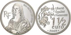 World Coins - France, 1-1/2 Euro, Mona Lisa, 2003, Paris, Silver, , KM:1353