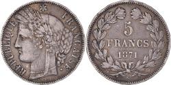 World Coins - Coin, France, Cérès, 5 Francs, 1871, Bordeaux, , Silver, KM:818.2