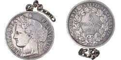 World Coins - Coin, France, Cérès, 5 Francs, 1849, Paris, avec bélière et chaine