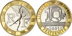 World Coins - Coin, France, 10 Francs, 2001, Paris, BU, , Bi-Metallic, Gadoury:827