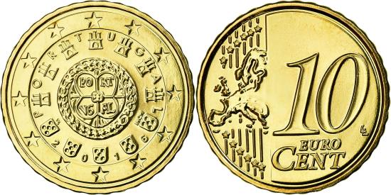 ピ*グ様 2016年 10ユーロ 2017年10ユーロ2枚計3枚 Portugal, 10 Euro Cent, 2016, , Brass | European Coins