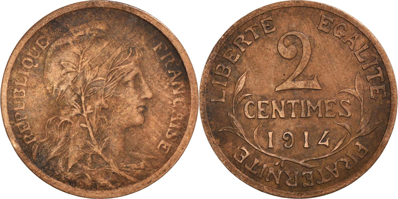 1914年 フランス 2セント硬貨 Coin, France, 2 Centimes, 1914 | European Coins