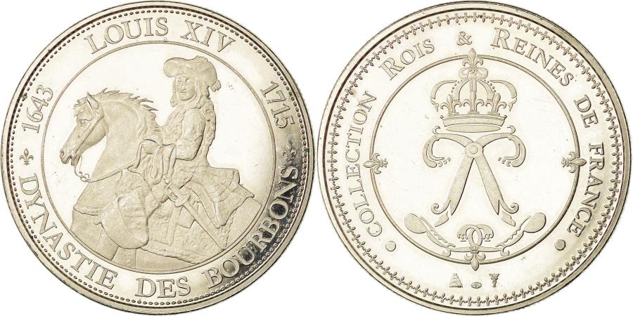 World Coins - France, Medal, Les rois de France, Louis XIV, , Copper-nickel
