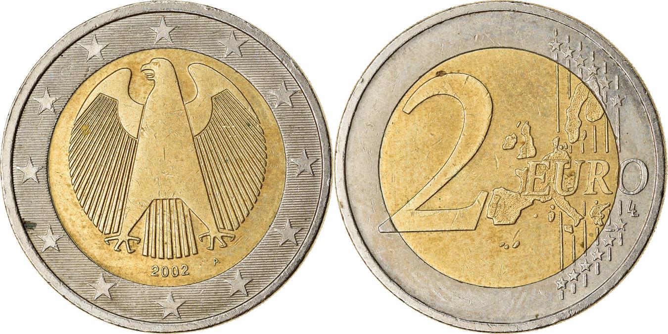 ドイツー連邦共和国、2ユ一口、2002年 ドイツー連邦共和国、2ユ一口、2002年 2 euro coin germany 2002