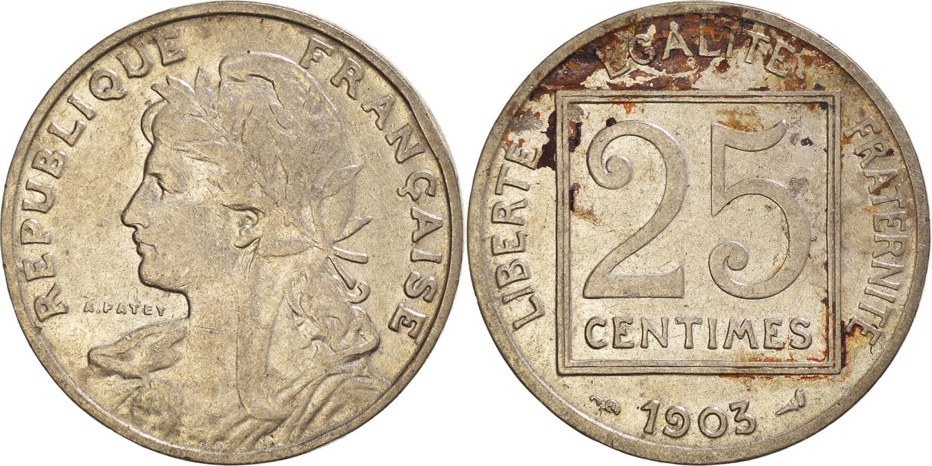 フランス・フラン Coin, France, 25 Centimes, 1903 | European Coins
